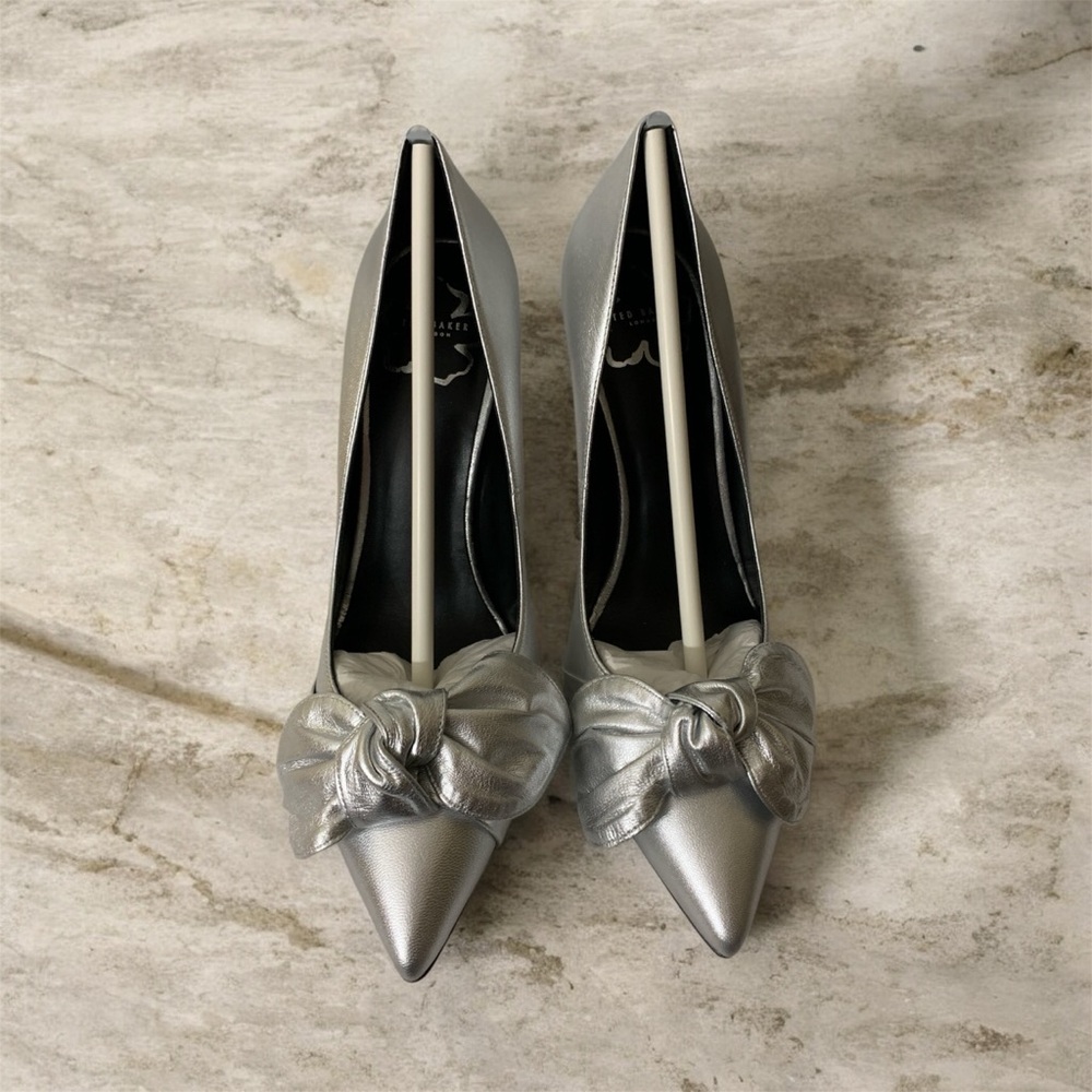 Women’s Ted Baker Silver Heels with Bow Detail